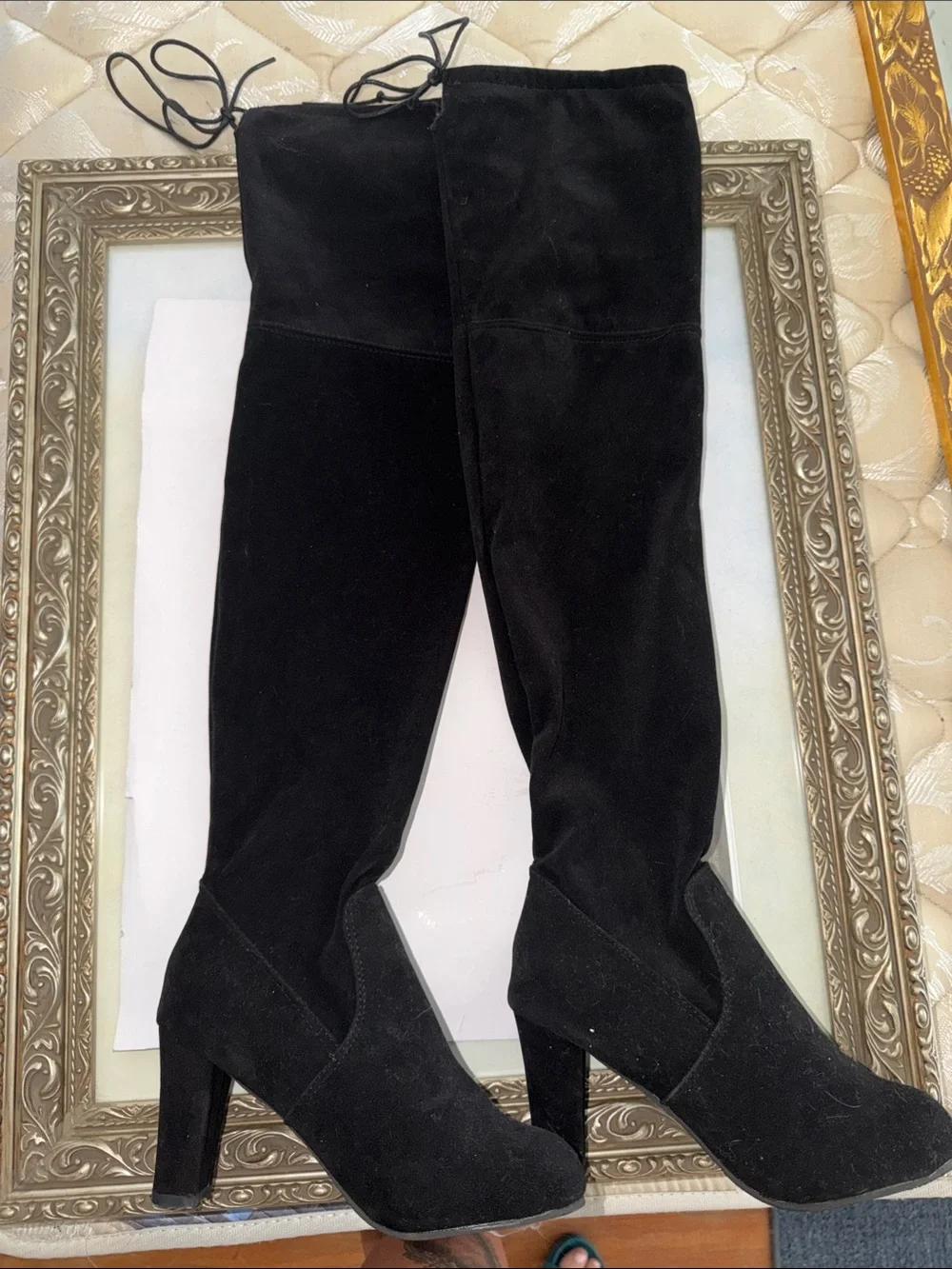 Over the knee black boots